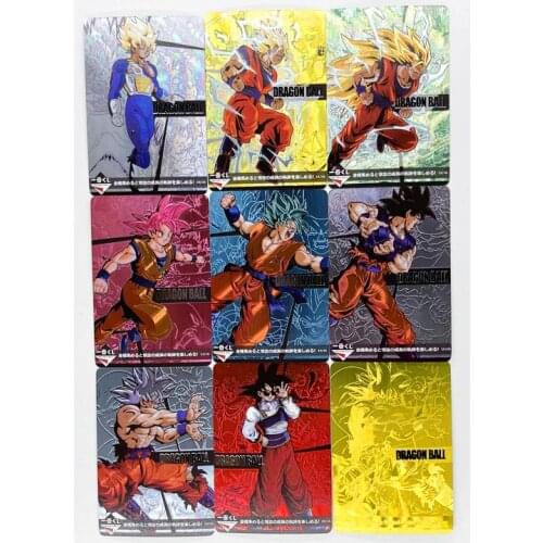 9pcs/set Dragon Ball GT No.2 Super Saiyan Heroes Battle Card Ultra Instinct Growth History of Wukong Goku Game Collection Cards