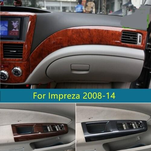 Carbon Fibre Peach Wood Center Console Air Outlet Window Glasses Decorated Frame For Subaru Impreza 2008 09 1011 1213 14 CAA373