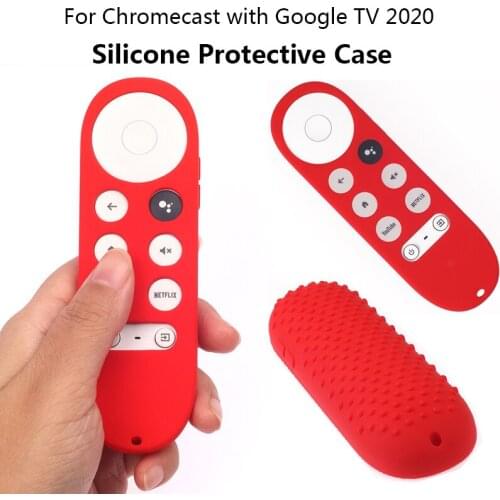 TV Remote Case For Chromecast With Google TV Box Remote Control Protective Cover Silicone Protective Sleeve With Anti-Lost Strap