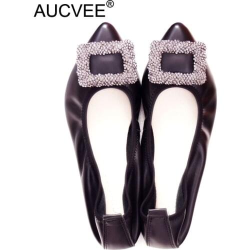 Designer Shoes Women Luxury 2021 Ballet Flats Sexy Pointed Toe Genuine Leather Shoes Women Ballerina Slip On Mocassim Feminino