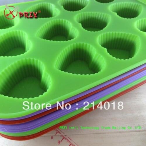 Cake mold 12 hole Silicone Paper cups Cake Manufacture Mold cupcakes (si081)