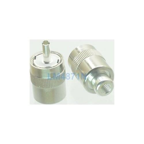 Hot Factory Direct Wholesale 5pcs Connector UHF male PL259 plug solder RG58 RG142 LMR195 RG400 cable Silver