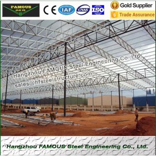 Prefab metal construction for steel structure workshop and plants