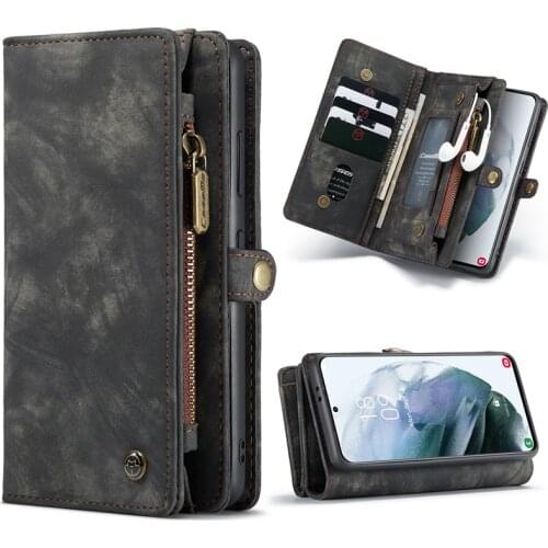 Wallet Card Slots Flip Leather For Samsung Galaxy S21 Ultra Plus Note 20 A72 A52 S20 FE Case Shockproof Phone Cover Funda Coque