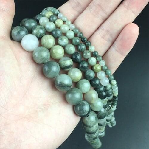 Natural Stone Beads Round Rabbit Fur Jades Loose Stone Beads For Jewelry Making DIY Bracelets Earrings 4/6/8/10/12mm