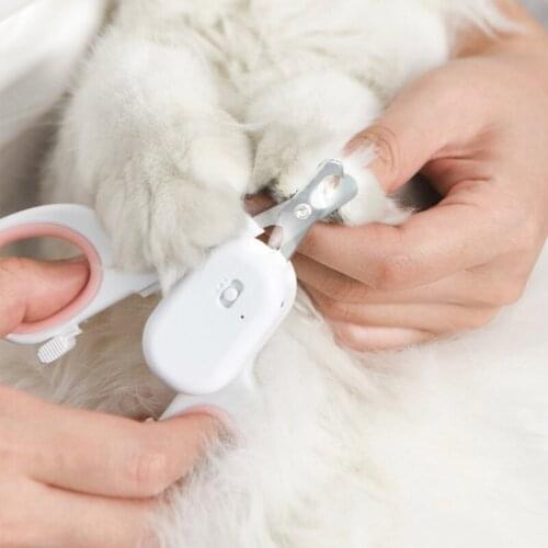 Pet Nail Clipper Scissors Pet Dog Cat Nail Toe Claw Clippers Scissors Trimmer Grooming Tools USB Charging Anti-injury LED Light
