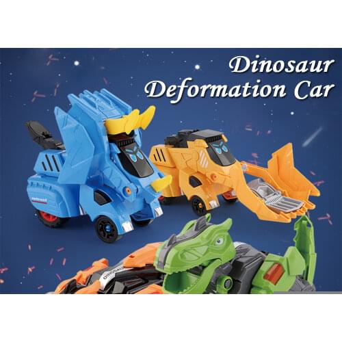 Mini Kid Toys Inertia Revolving Car Dinosaur Deformmation Big Foot Truck Random Color Fighting Push Forward Triceratops Children