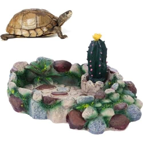 Y5GB Reptile Food Bowl Lizard Gecko Food Water Dish Bearded Dragon Feeding Dish Resin Worm Dish for Lizard Anoles Frogs