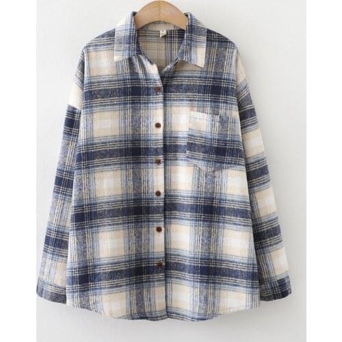 Женские рубашки в клетку MOXFCIZO China At AliExpress