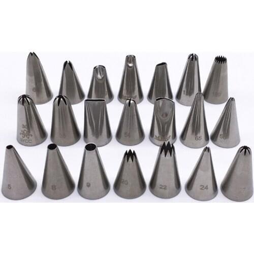 Wholesale 10 pcs/lot Stainless Steel Decorating Nozzles Icing Tube Pastry Tips Fondant Cake Decorating Sugarcraft Tools Bakeware