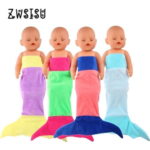 New Fashion 4 Color Mermaid Sleeping Bag For 18inch doll/43cm New doll clothes for Chrid birthday Gift