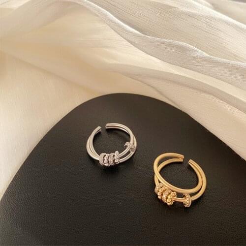 New Jewelry Titanium Steel Zircon Circle Open Ring Women Girl Simple Stainless Steel Ring Accessories Wholesale
