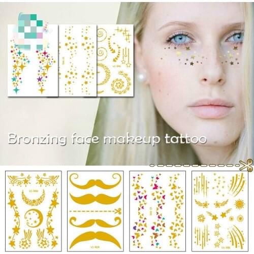 New Pattern Gilding Silver Tattoo Subsidies Popular Freckle Face Sticker Party Party Tattoo Patch Network Blush Subsidies