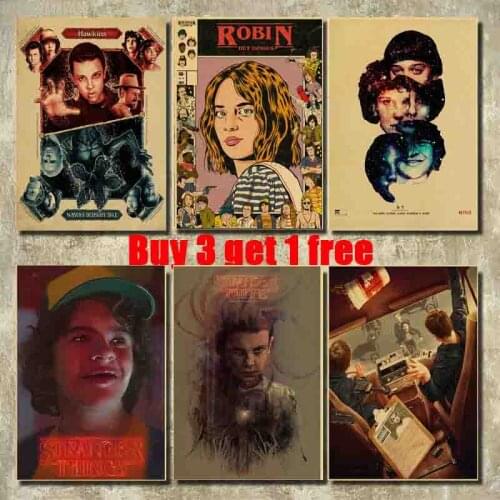 Stranger Things Poster Season 3 2 1 Characters Retro Horror TV Movie Posters Wall Art Stickers Bedroom Living Room Decor