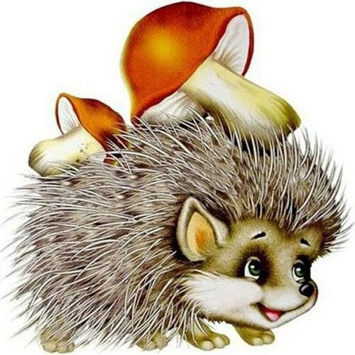 Diamond Mosaic Diamond Painting Cross Stitch Animals Diamond Embroidery Mushroom Hedgehog Picture Of Pattern Room Decor