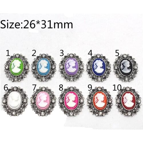 New Alloy Retro Beauty Head Button 10pcs/Lot 26*31mm Clothing DIY Sewing Handwork Decoration Metal Beautiful Accesories