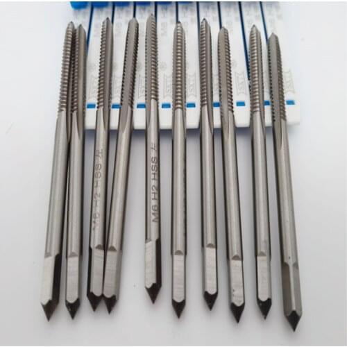 Free shipping 2PCS HSS 6542 made M2-M6 left hand Machine straight flute standard taps for threading steel iron aluminum