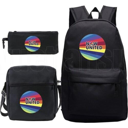 Mochila Now United Backpack Men 3 PCS/set UN Team Plecak Pencil Case Shoulder Bookbag Bag Pack School Bags for Teenage Girls