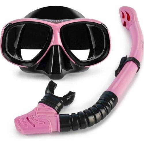 Adult Snorkeling Silicone Fully Dry Snorkeling Tube with Large Frame Anti-fog Myopia Snorkeling Set Equipped with Diving Mirror