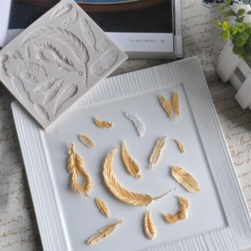 Feather Silicone Molds Fondant Cakes Decorating Tools Silicone Molds Sugarcraft Chocolate Baking Tools For Cakes Gumpaste Form