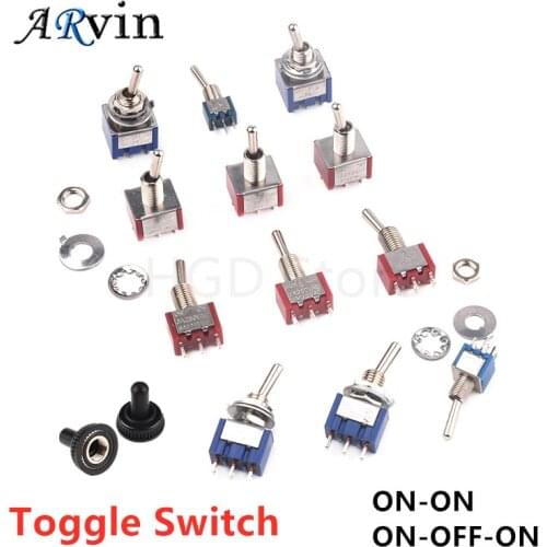 SPDT DPDT 6MM Reset Latching Toggle Switch 3 6PIN ON-OFF-ON /ON-ON 5A 6A 125V 3A 250 AC MTS-102 103 202 203 302 303 402 PS-102