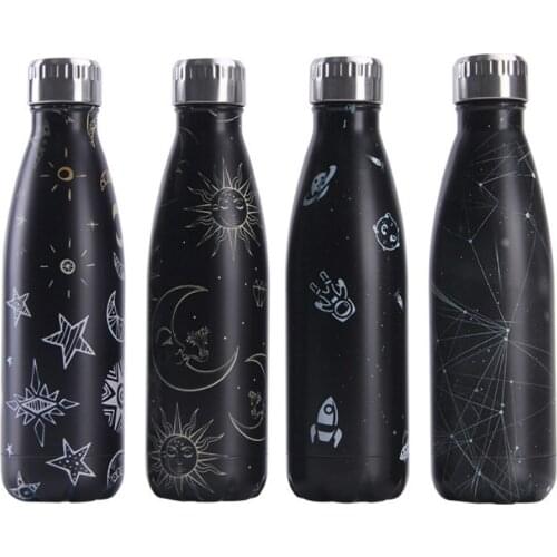 500ml water bottle Double-wall Insulated Vacuum Flask Stainless Steel Thermos For Sport Illustration Water Bottles Portable