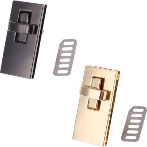THINKTHENDO Metal Rectangle Shape Clasp Turn Locks Twist Lock DIY Handbag Shoulder Bag Purse Hardware