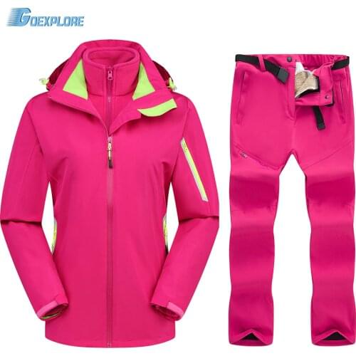 Goexplore Winter Suit Women Pants And Jacket Waterproof Windproof Warm Jumpsuit Skiing Mountain Sport Suit for snowboard Female