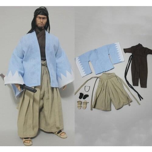 1/6 Male Figure Accessory Miyamoto Musashi Samurai Japanese Ancient Warrior Suit Clothes Set Accessory Model for 12'' Body