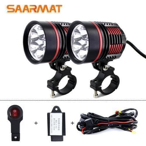 1set Motorcycle spotlights Fog DRL lamp led glare waterproof flashing external modification auxiliary 12V BMW rogue lights 60W