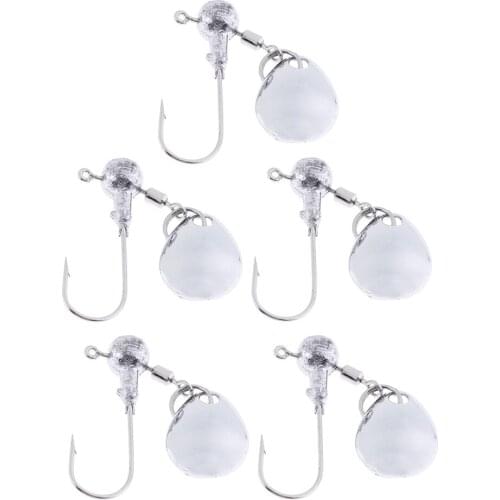5pcs Fishing Ball Jig Heads Spinner Jigs Single Hook for Bass Fishing Jigging Bait Hook for Soft Lure Spinner Fishing Pesca