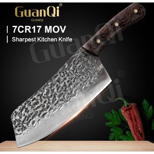 7 " Handmade Forged Hammer Kitchen Cleaver Knife High Carbon Steel Chef Knife Meat Slicing Vegetables Cutting Fish Chef Knives