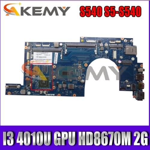 Akemy VIUS6 LA-A171P For Lenovo Thinkpad S540 S5-S540 Laptop Motherboard CPU I3 4010U GPU HD8670M 2G DDR3 100% Test Work