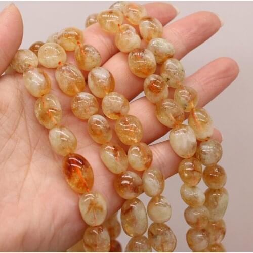 Natural Stone Bead Irregular Yellow Quartz Loose Beads 10-12 MM For DIY Jewelry Making Necklace Bracelet Earrings Accessory