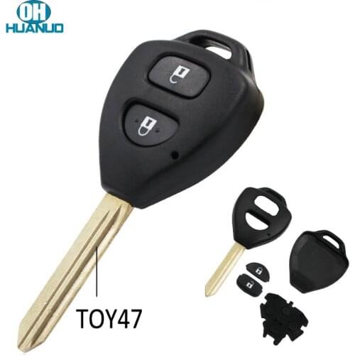 2 buttons remote key shell case fob for Toyota Auris Corolla Verso Yaris TOY47 uncut blade