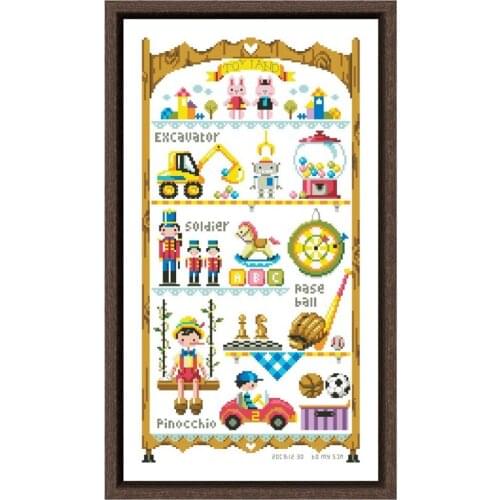 Dreampattern Toy land to my son cross stitch kits embroidery needlework 18ct 14ct 11ct white cloth DIY handmade needlework