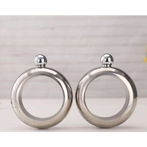 Stainless Steel Bangle Bracelet Hip Flask 3.5OZ Silver Whiskey Liquor Drinkware Funnel Set Flask LX2308
