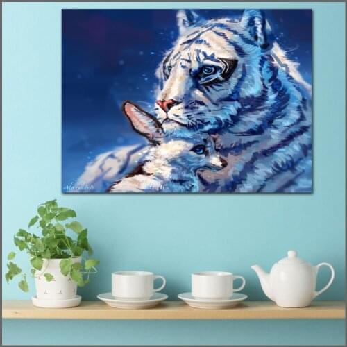 Large size Printing Painting Art Big cats Tigers wall art Picture Home Decor Living Room Modern Canvas Print Paintings no frames
