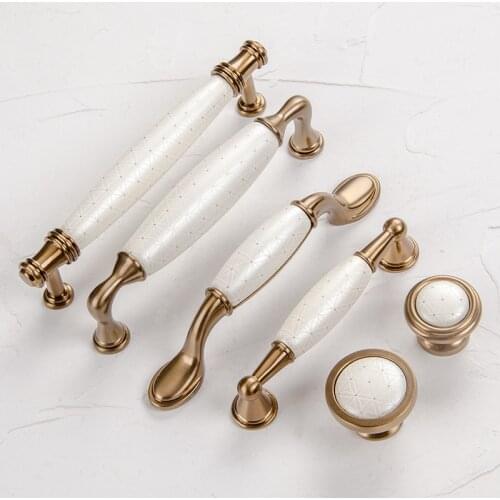 Xipeiyi Ceramic Cabinet Door Knobs European Wardrobe Kitchen Starry Plaid Chinese Furniture Wardroe Drawer Pulls Handles