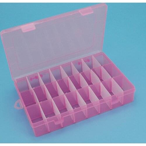 24Grids Adjustable Transparent Jewelry Storage Box Ring Earring Drug Pill Portable Plastic Case Container Store Small Things