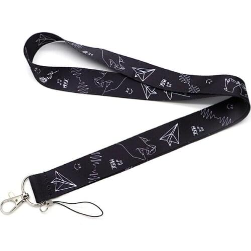 Koolbey Lanyard For Keychain ID Card Pass Rose Aircraft UFO Mobile Phone Badge Holder Hang Rope Lariat Lanyard Key Holder SC4589