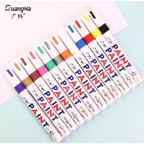 GANA GN-110 Oily Paint Marker 12pcs Scratch Mending Repairing Pen Waterproof Glass/Metal/Plastic/Ceramic/Wood/Tire Signature Pen