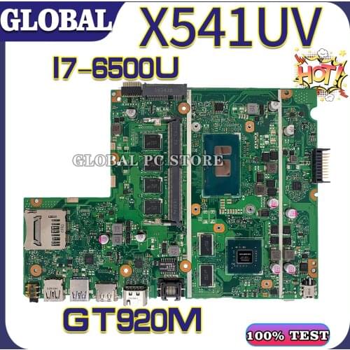 Motherboards X541UVK Laptop motherboard for ASUS X541UJ X541UV X541U F541U A541U 100% TEST original mainboard I7-6500U GT920M