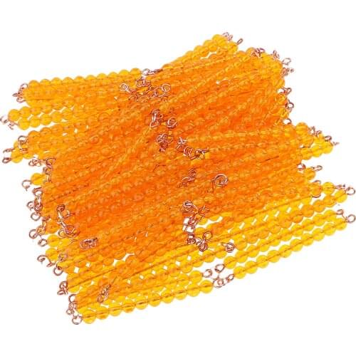 Montessori 1000 Pieces Beads 100 Ten-beads Bar Chain Orange For
