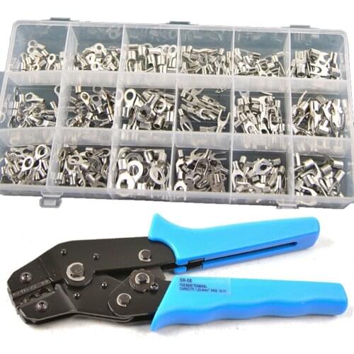 330pcs Non-insulated Terminals Assortment Set Crimping Tool Crimper Plier Kit
