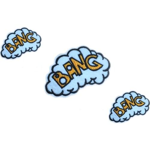 Rock and roll BANG computer embroidery patch, hi fried sky, DIY clothing, mobile phone shell cloth sticker
