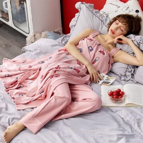 New Pajamas For Women Long-sleeve Cotton Sweet Cute Large Size Autumn Casual Cotton Home Clothes Suit Robe Pijama Pyjamas Women