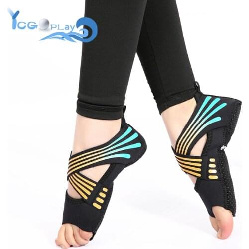 NEW Backless Professional Toeless Non Skid Sticky Grip Sport Yoga Socks Women Anti-Slip Bandage Sports Girls Ballet Dance Socks