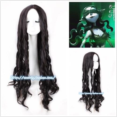 Game Identity V Cosplay Dream Witch Kawakami Tomie Yidhra Cosplay Wig 85cm Long Black Brown Wavy Wig Hair+ Free Wig Cap