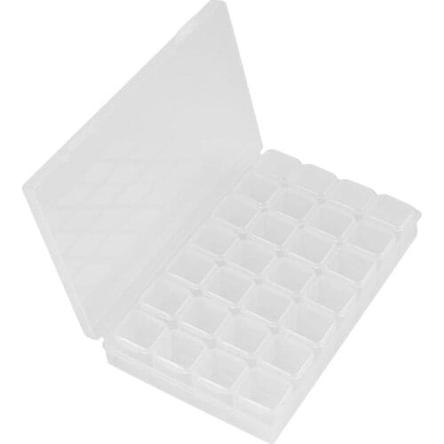 28 Slots Plastic Storage Box Diamond Painting Kits Nail Art Rhinestone Tools Beads Storage Box Case Organizer Holder